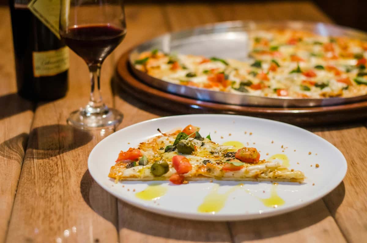 pizza and wine