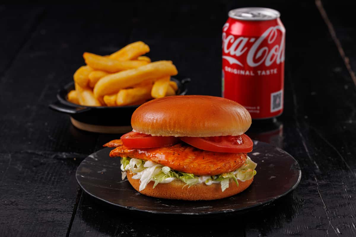 Chicken burger meal