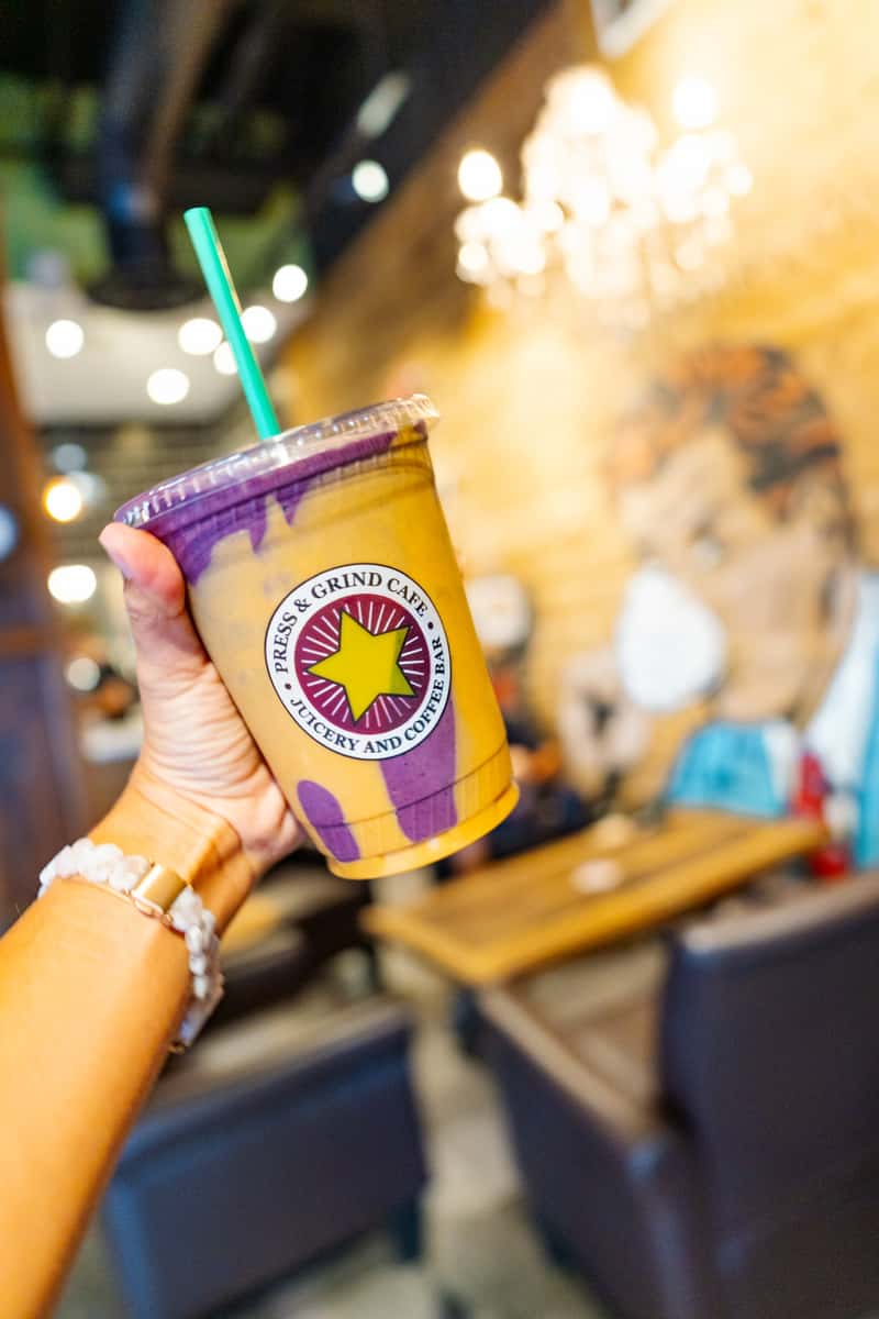 Purple and yellow smoothie