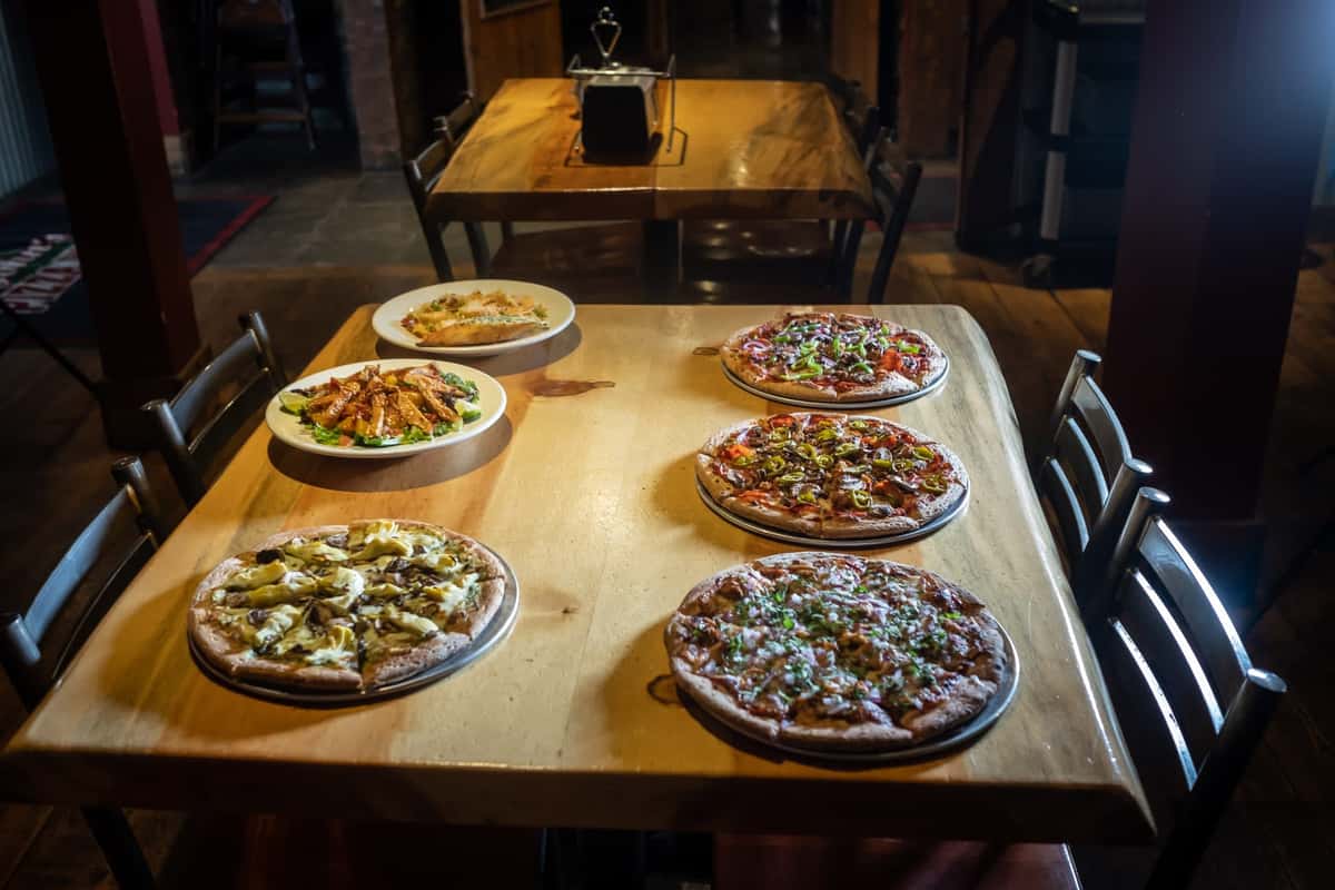 pizzas on the table
