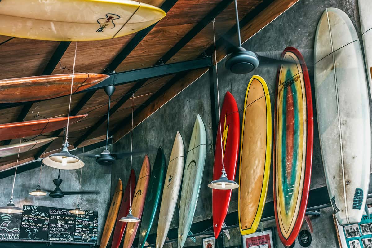surfboards on display