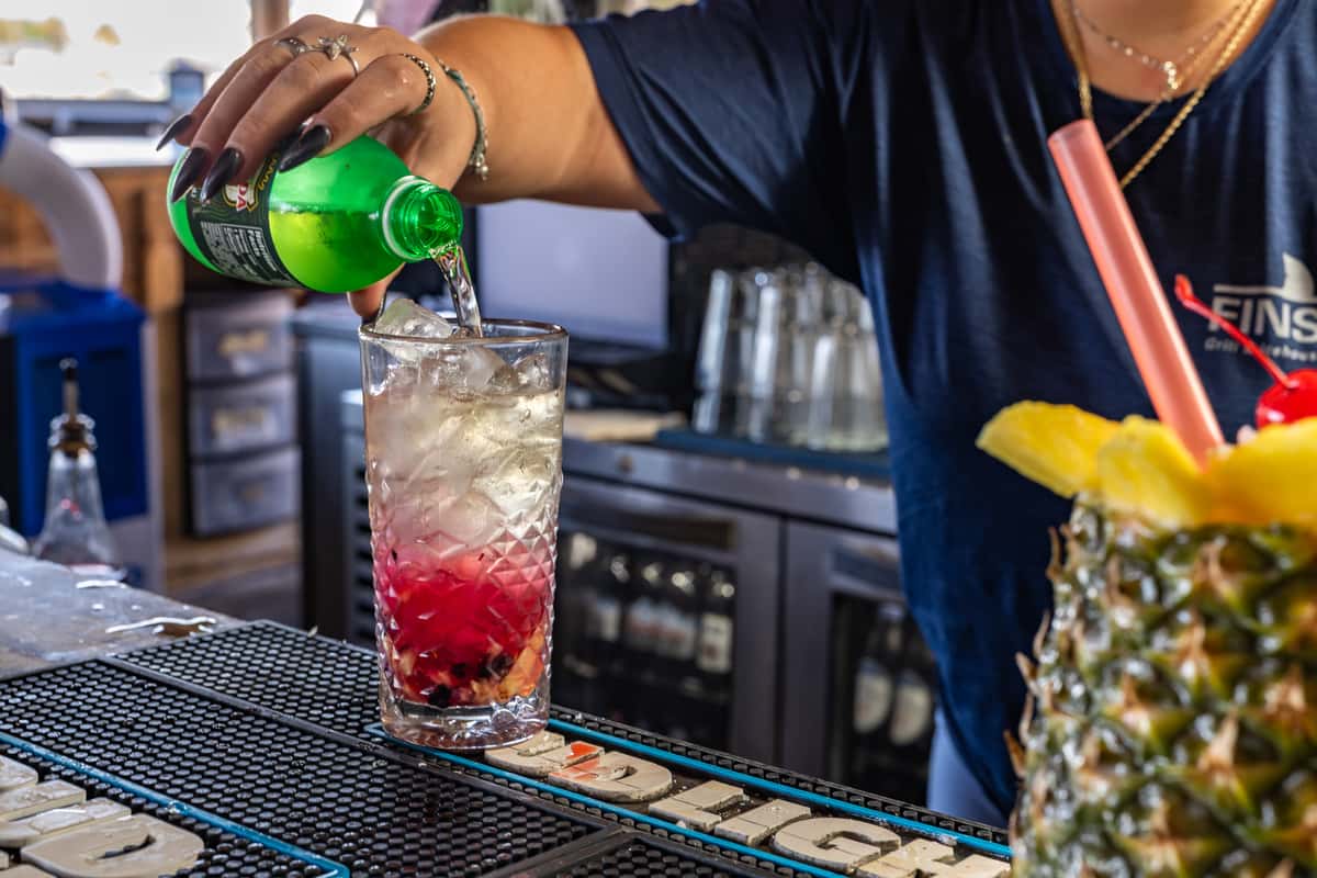 Bartender preparing a cocktail