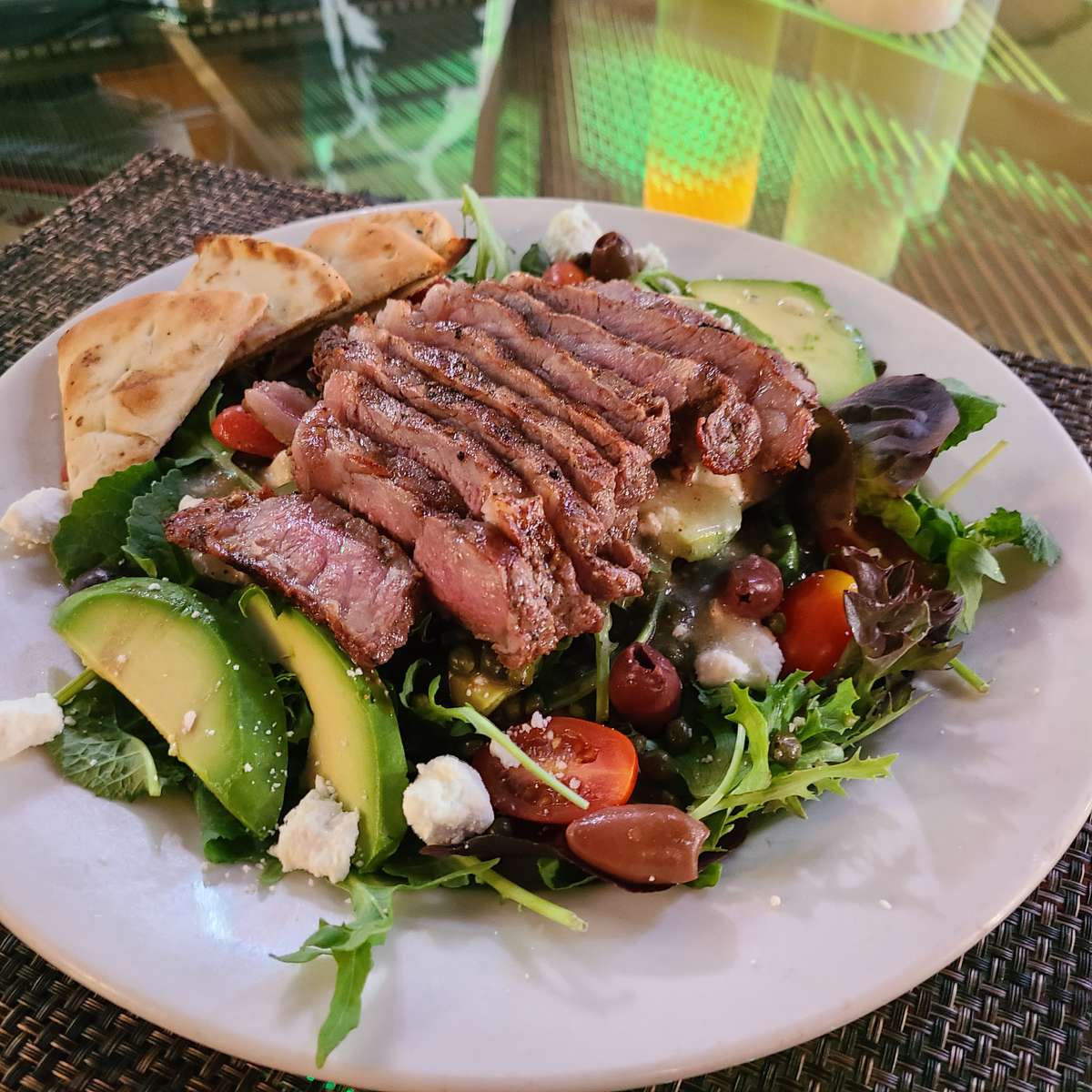 Greek Avocado Salad with Steak