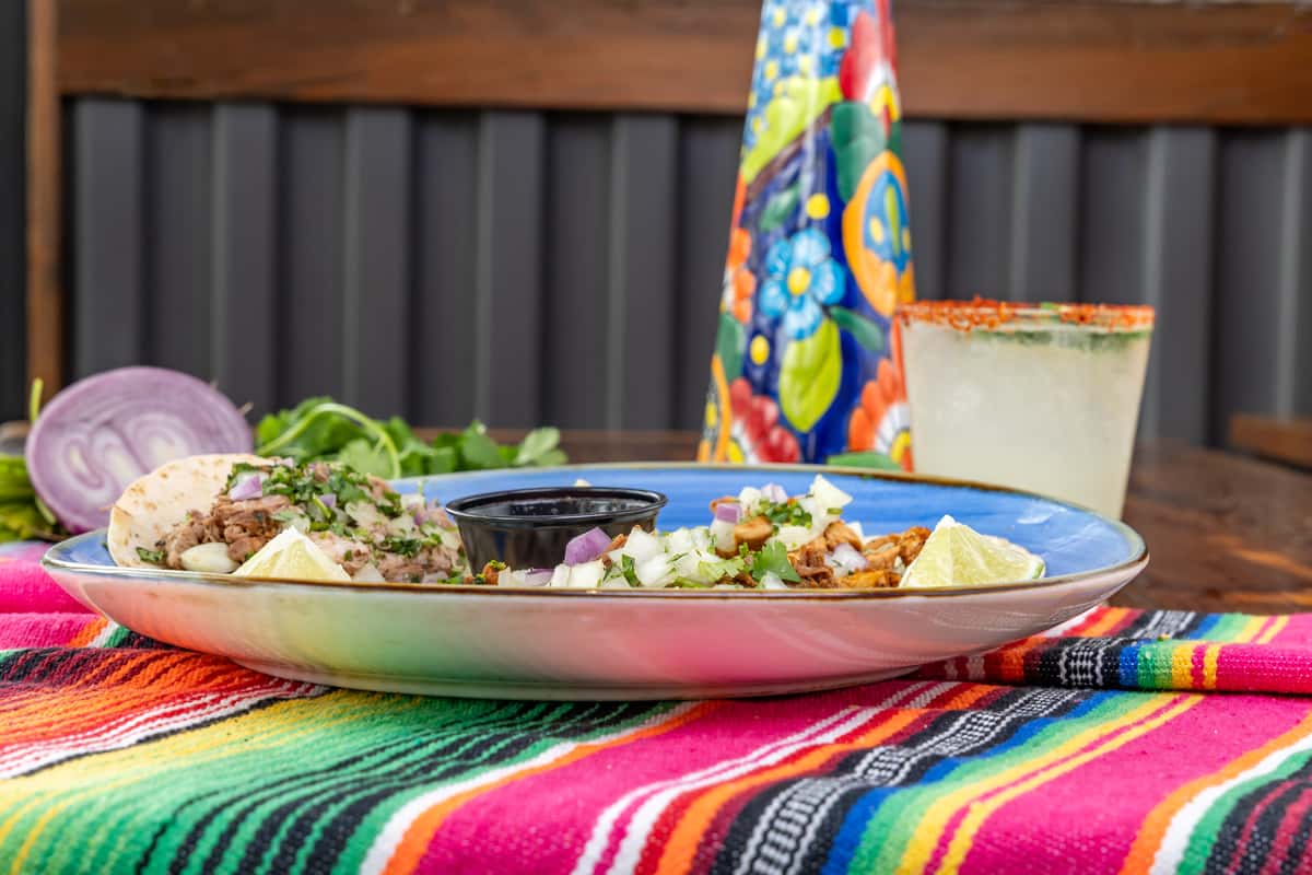 A colorful taco spread from El Jefe Tequilas