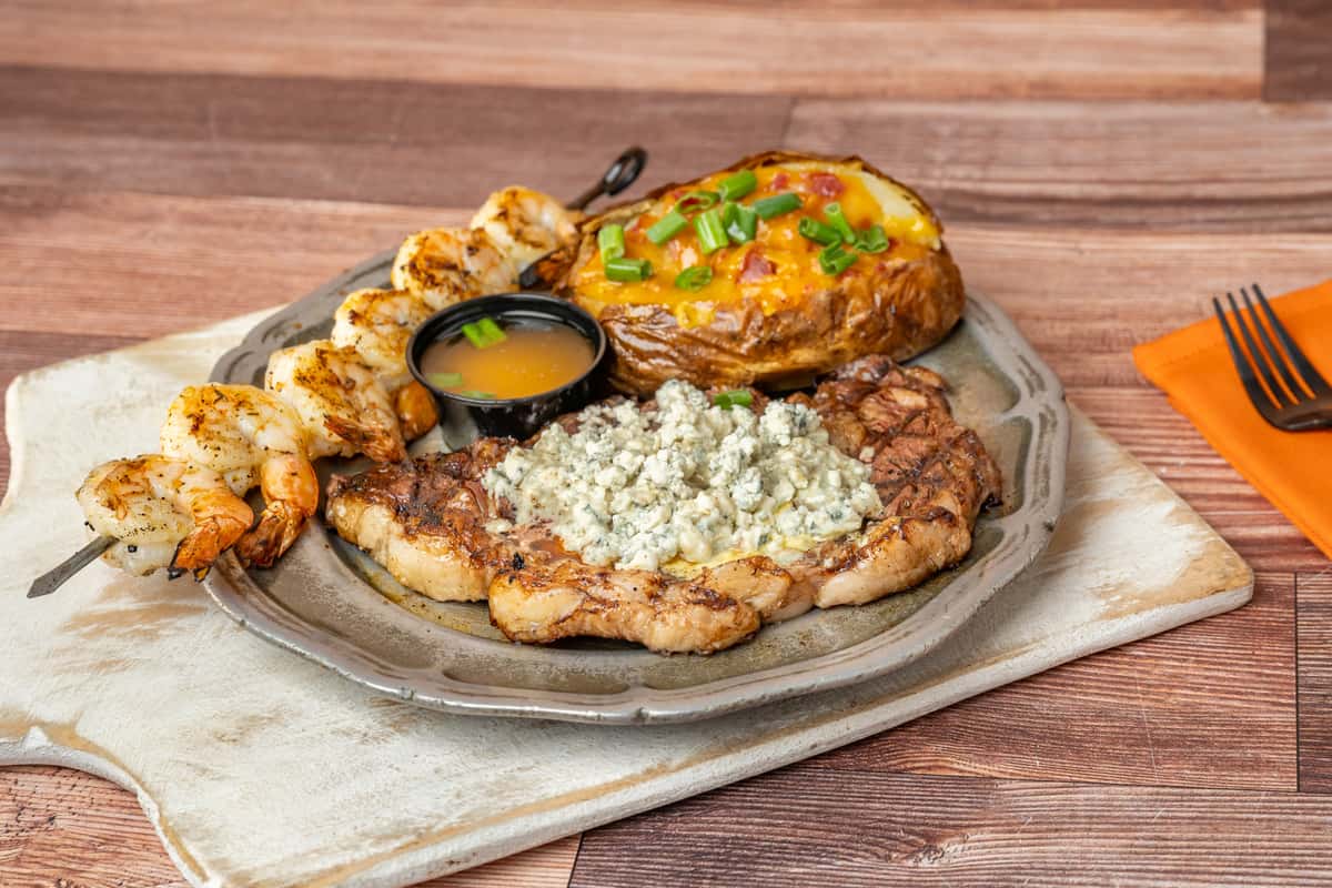 ribeye and shrimp
