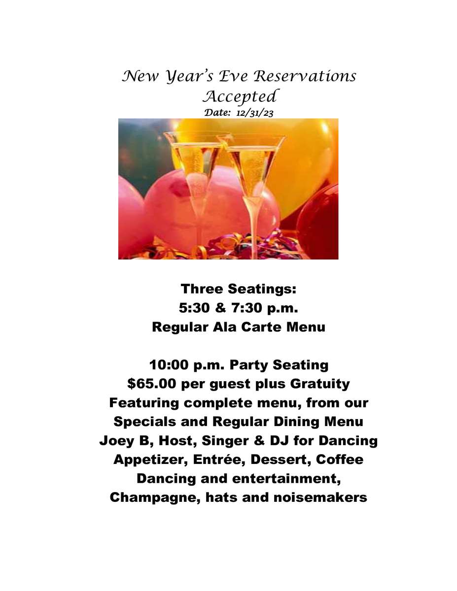 new years even reservation flyer