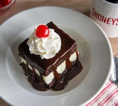 hot fudge cake on a white plate