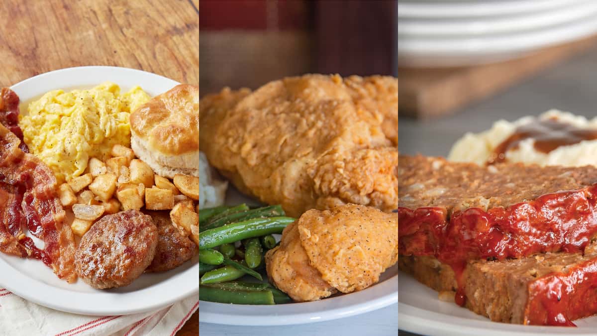 collage of family meals to go