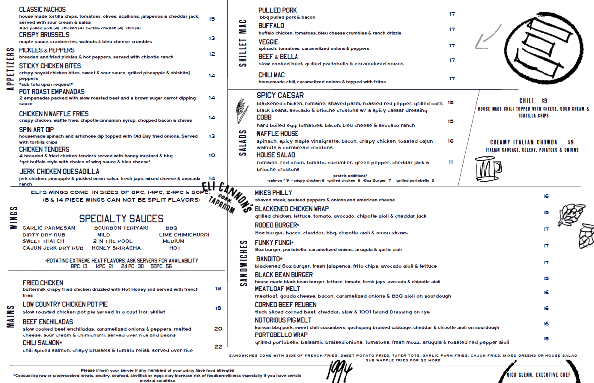 New Fall Menu Updated