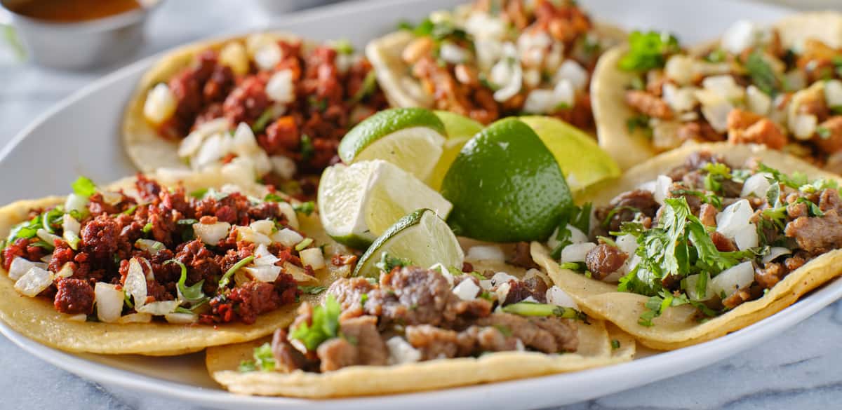 Mexican Street Tacos with lime