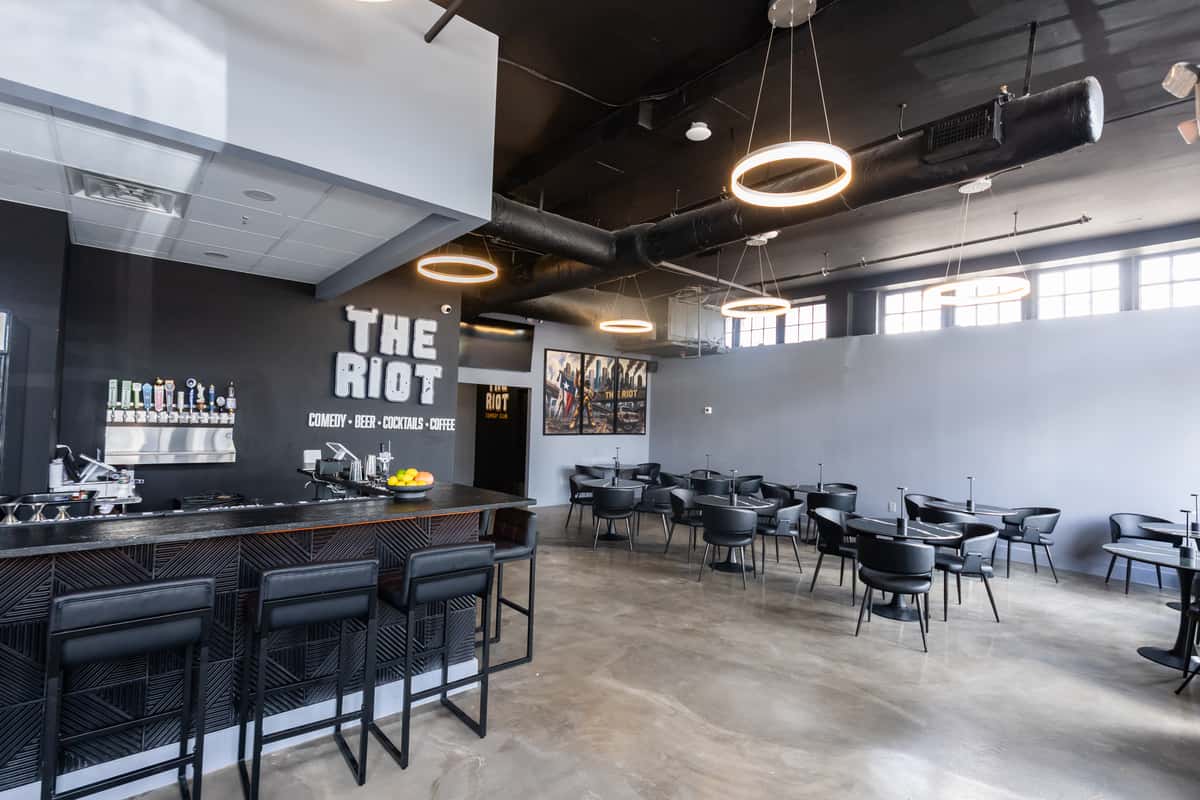 Interior dining and bar area of The Riot
