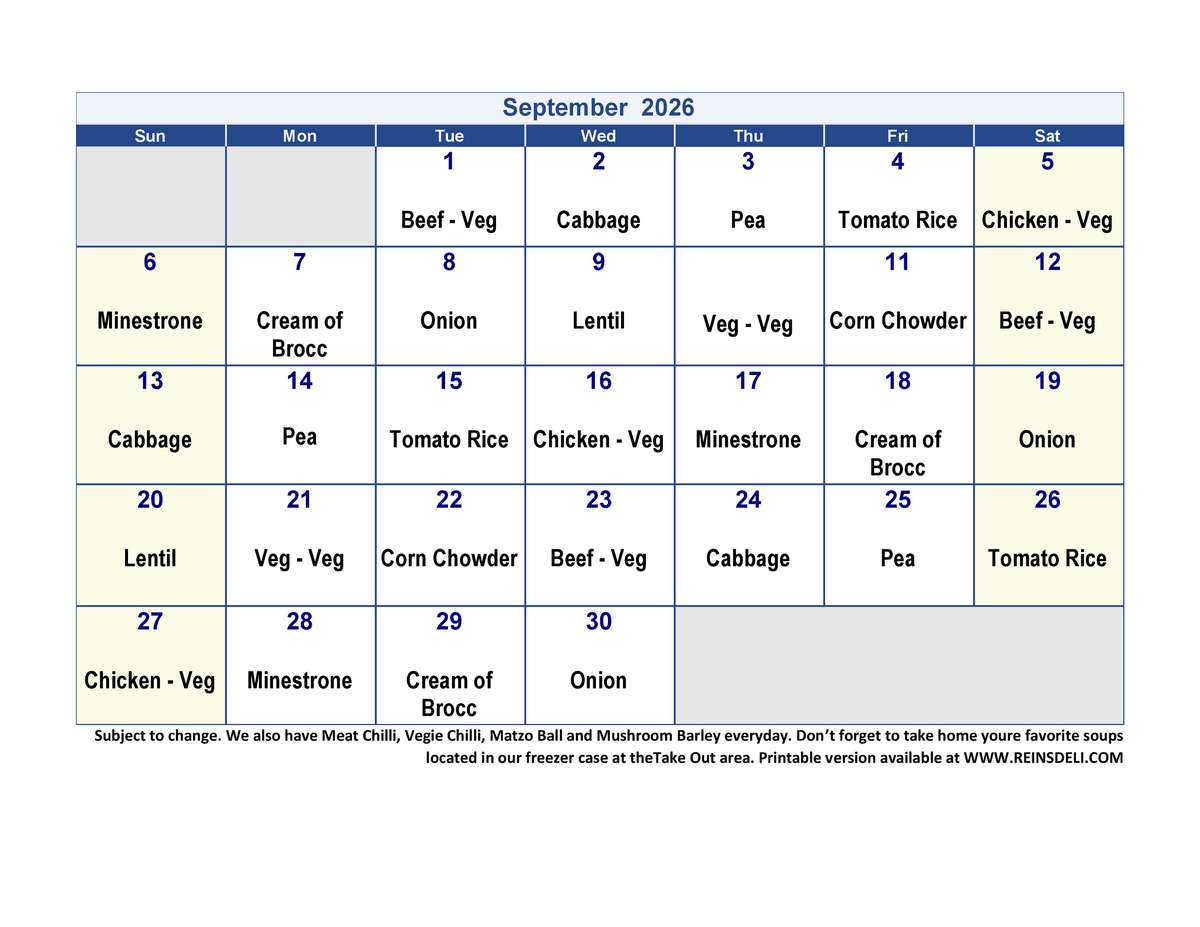 soup calendar
