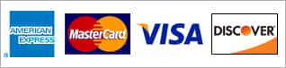 American Express, Mastercard, Visa, Discover