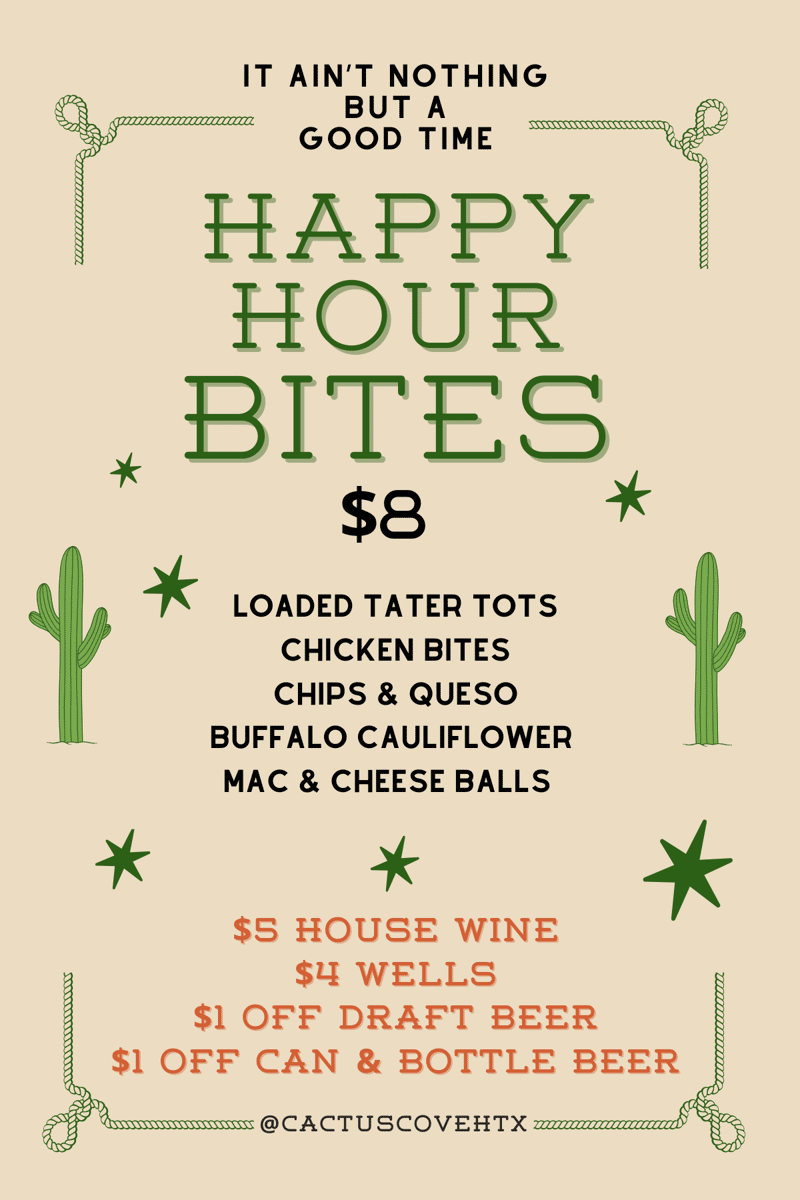 happy hour bites menu