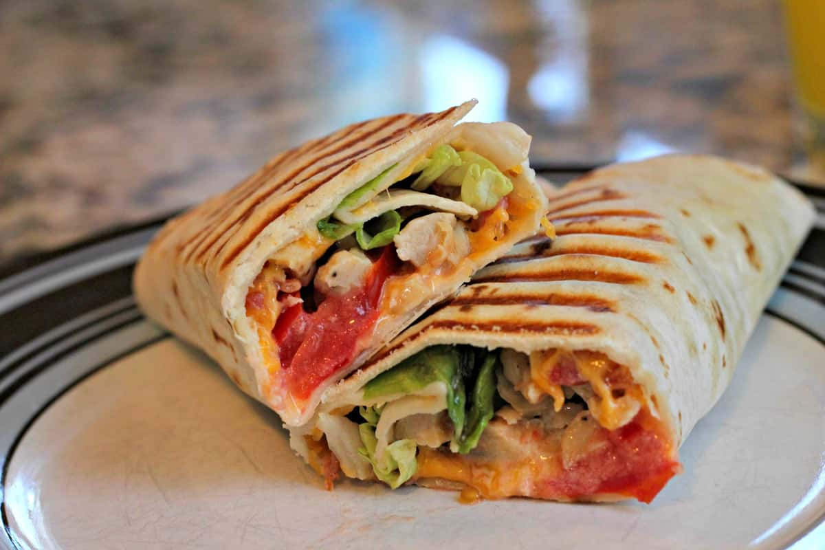 The Best Chicken Club Wrap Recipe (with video) • Bake Me Some Sugar