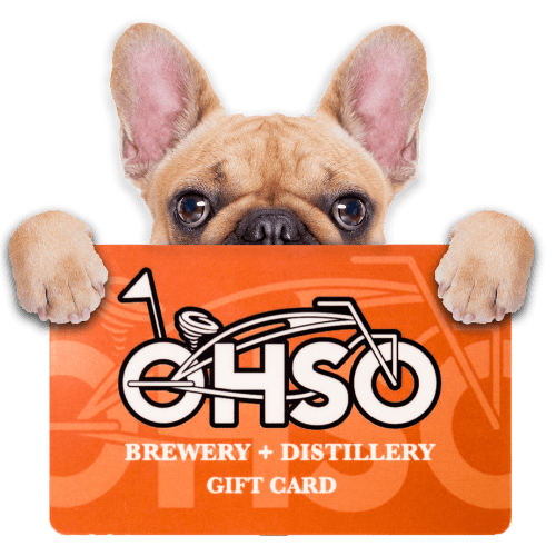 dog holding gift card