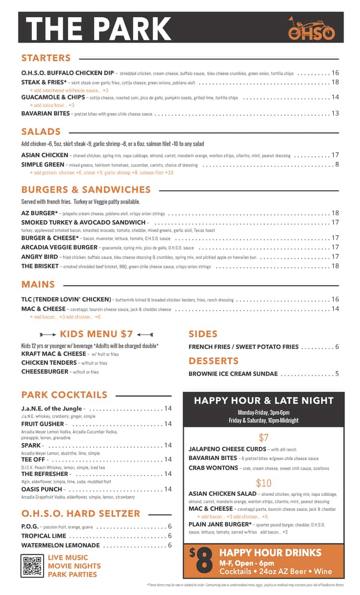 Dinner Menu
