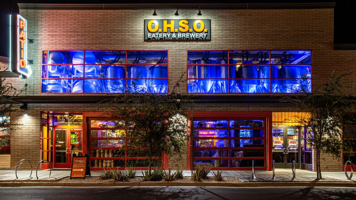 O.H.S.O. Gilbert storefront at night