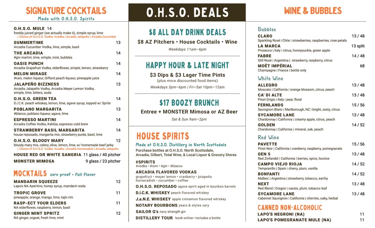 Drinks Main Menu 2026
