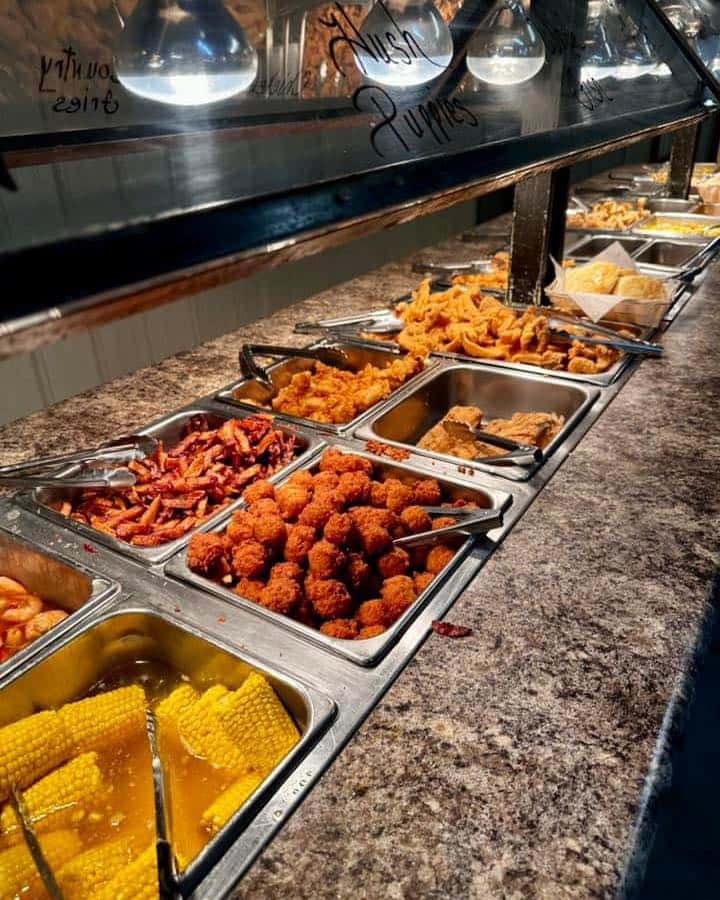 catering trays lined up