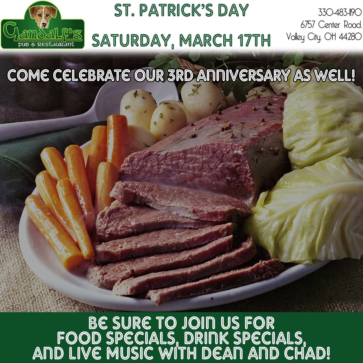 Celebrate 3rd anniversary, Corned beef hash