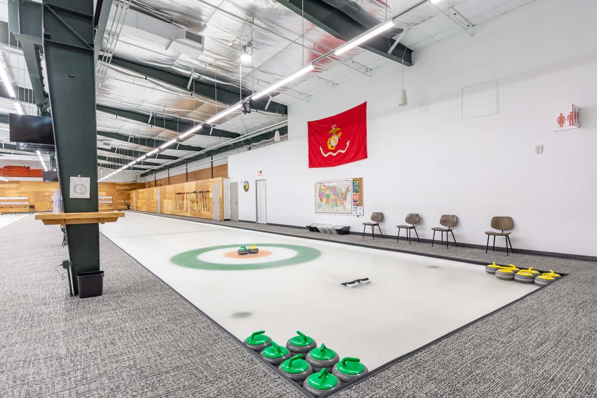 Curling room, arcade, and ample dining space for large groups