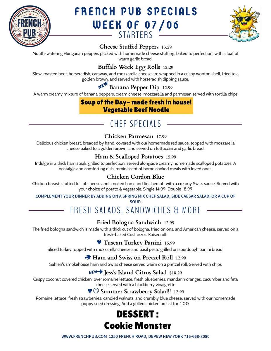 Hump day menu