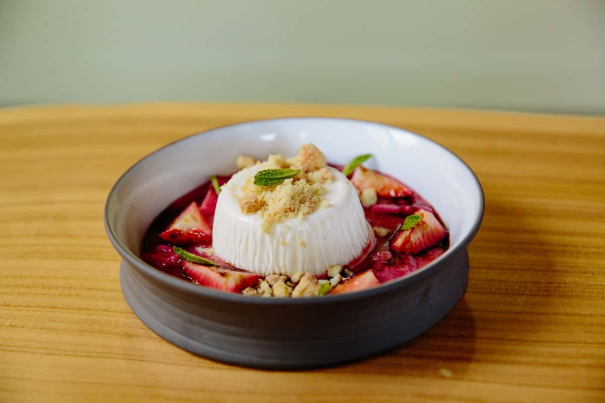 dessert with strawberries