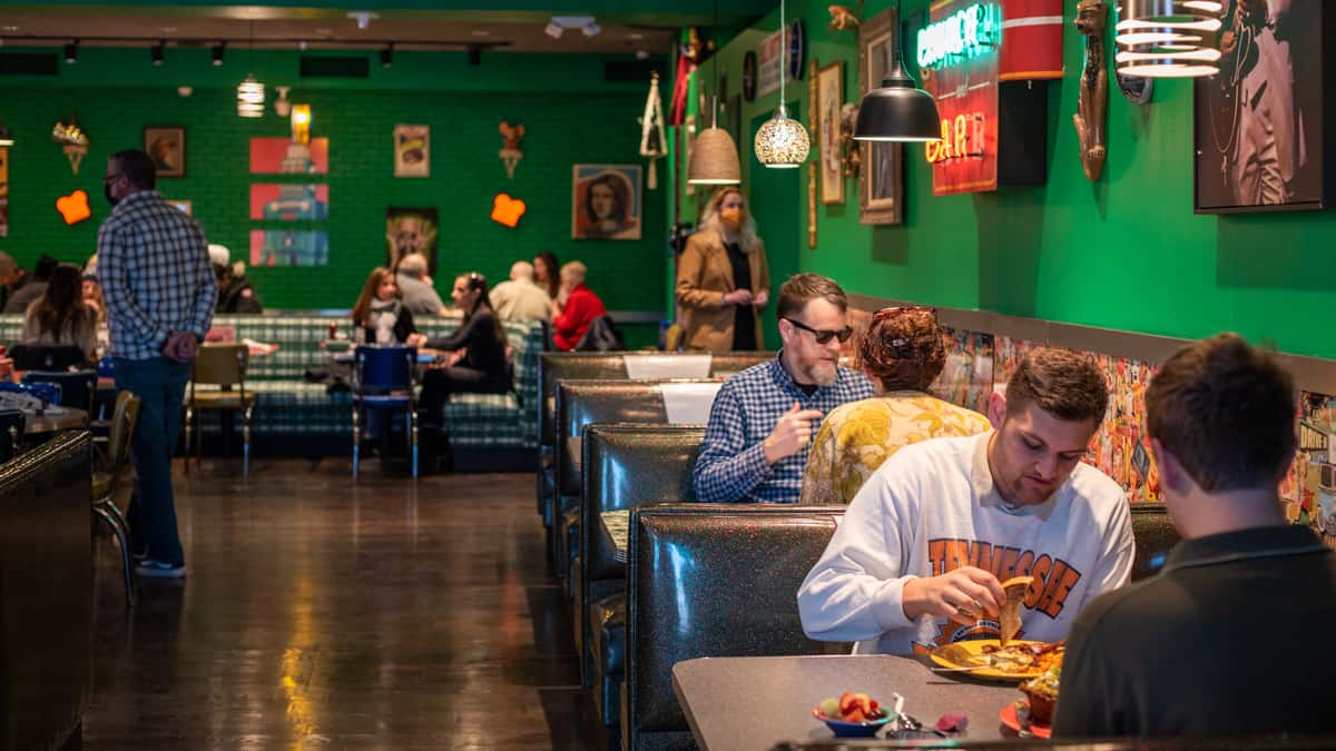 People having breakfast in Chestnut Hill