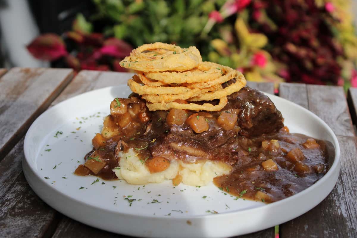Coca-Cola Braised Beef Short Ribs with Crispy Onion Rings