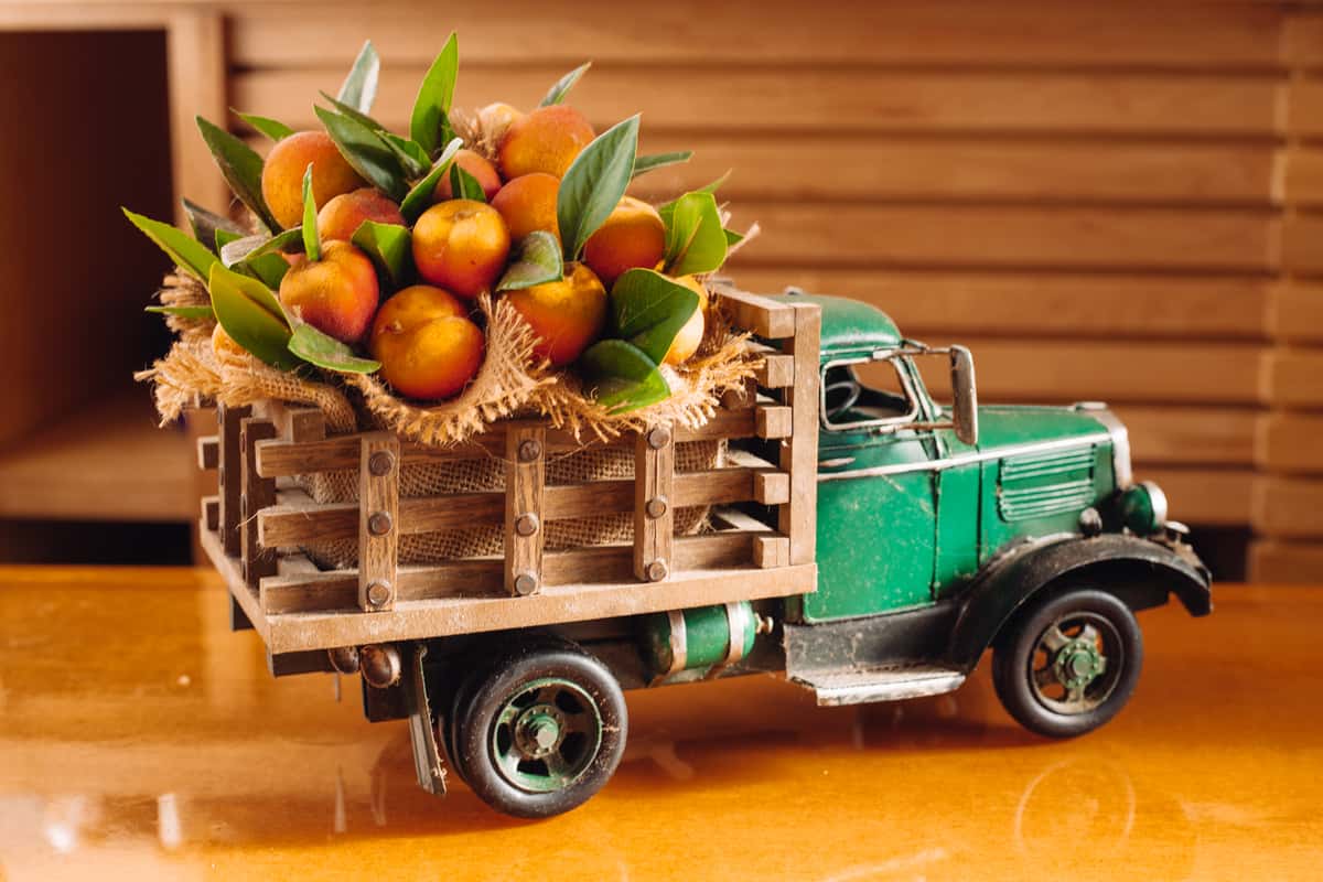 peach truck decoration