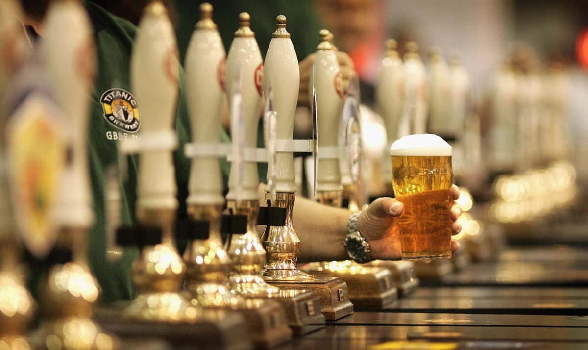 A pint of beer is served at the Great British Beer Festival on Aug. 1, 2006, in London.