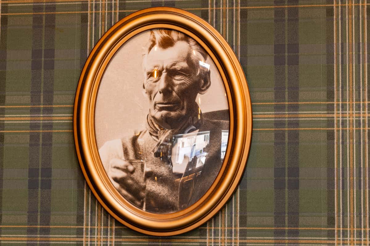 framed antique portrait