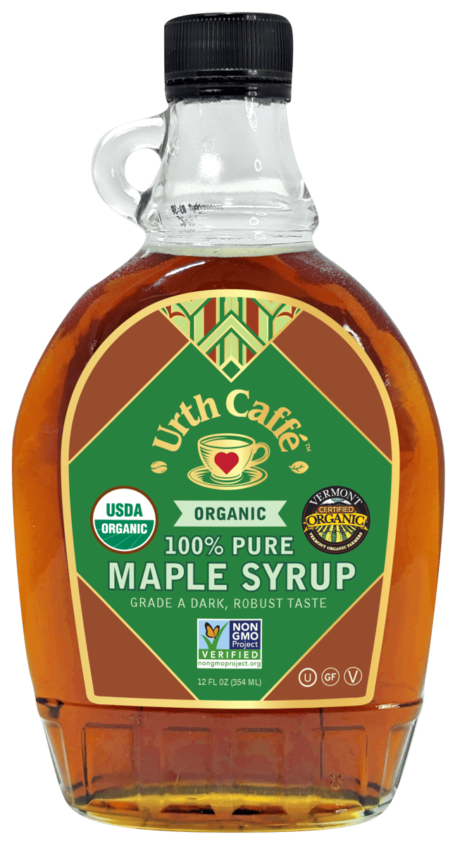 Urth Caffé Organic Maple Syrup bottle and label
