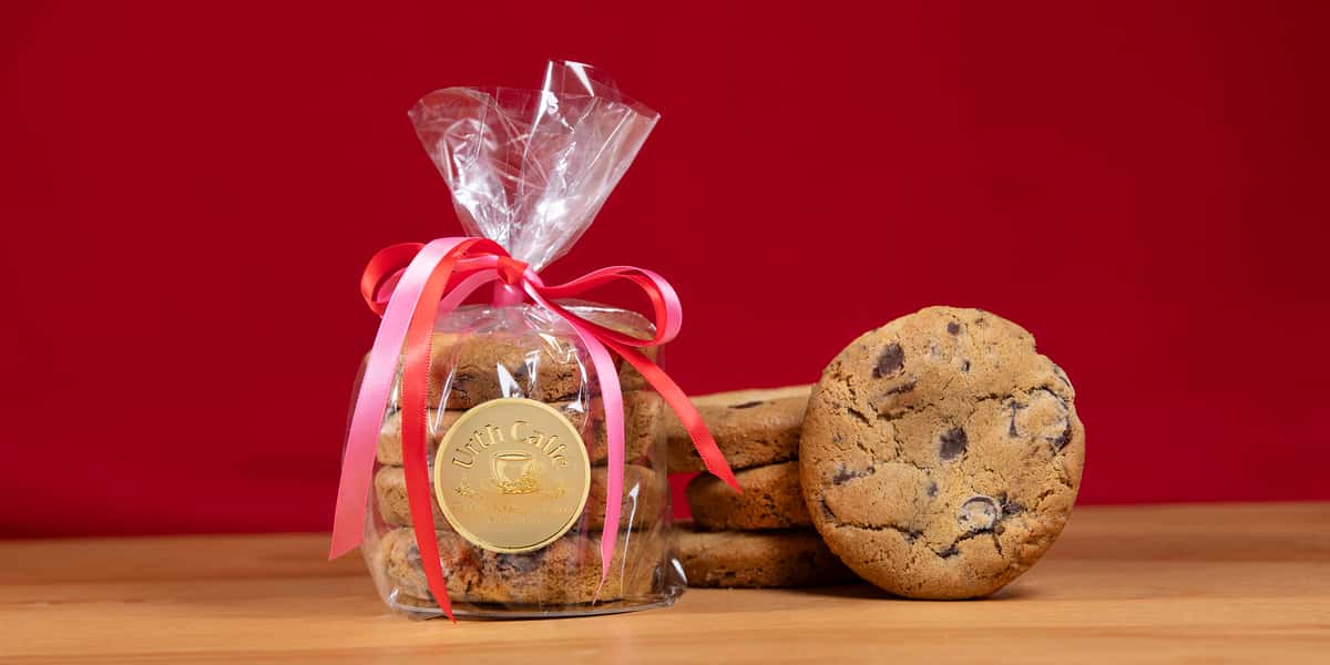 Urth Chocolate Love Chunk Cookie wrapped with a bow