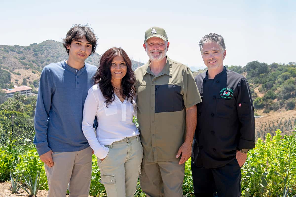 Jules Lieb, Priti, Julian and Chef Giova at Mulholland Estate