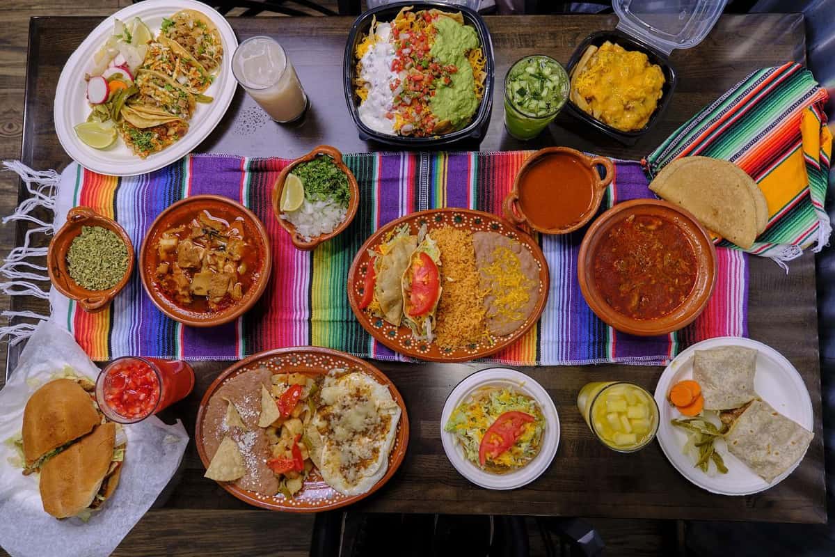 hero image with several mexican dishes
