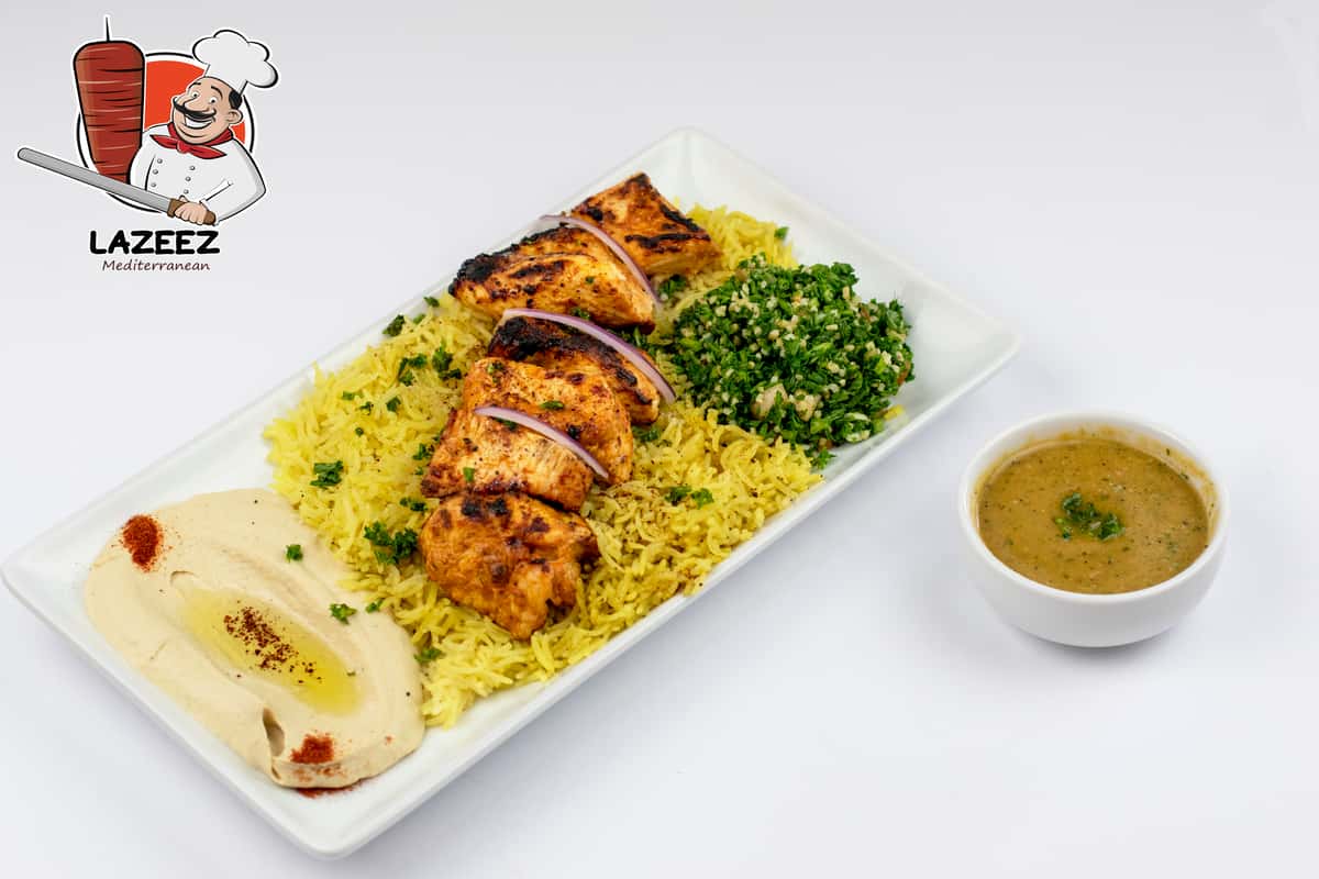 Chicken shish tawook plate