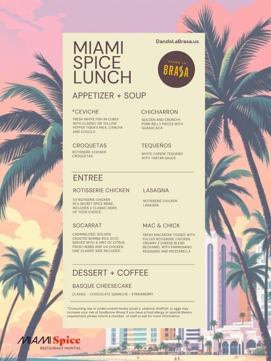 Miami Spice Lunch Menu