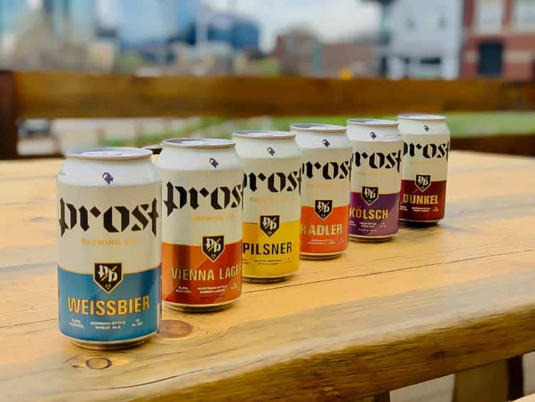 new cans in a line
