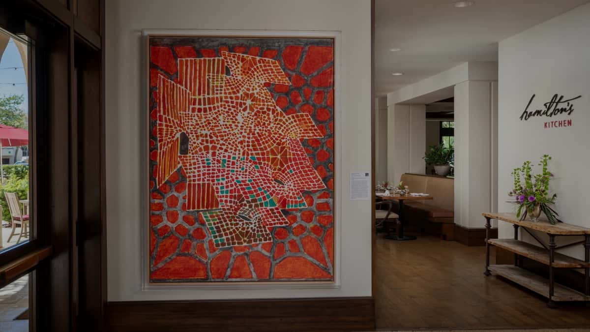 Hamilton's Kitchen interior with contemporary artwork