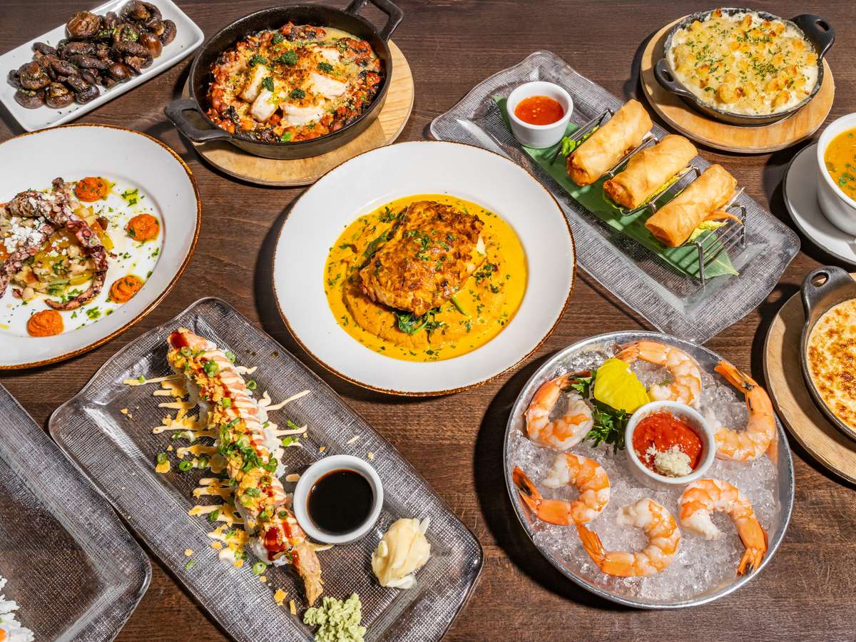 spread of menu items