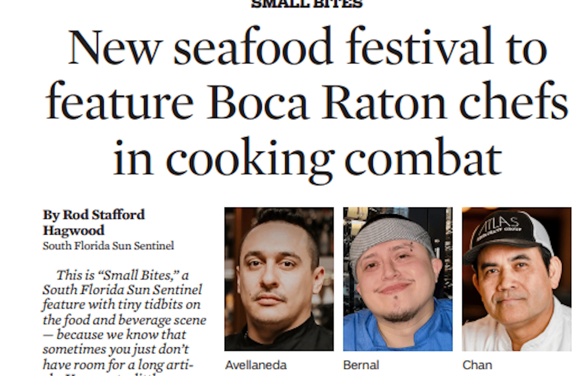 Sun Sentinel New Seafood Festival to Feature Boca Raton Chefs in Cooking Combat (Print)