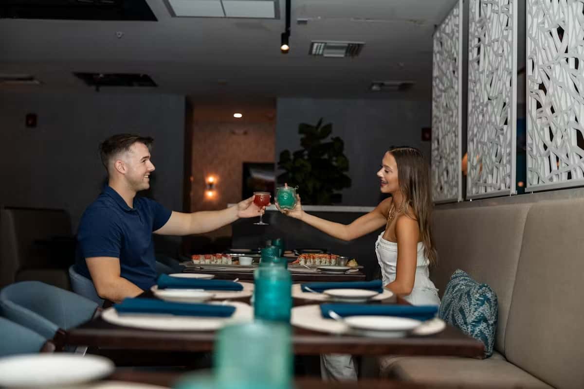 couple toasting