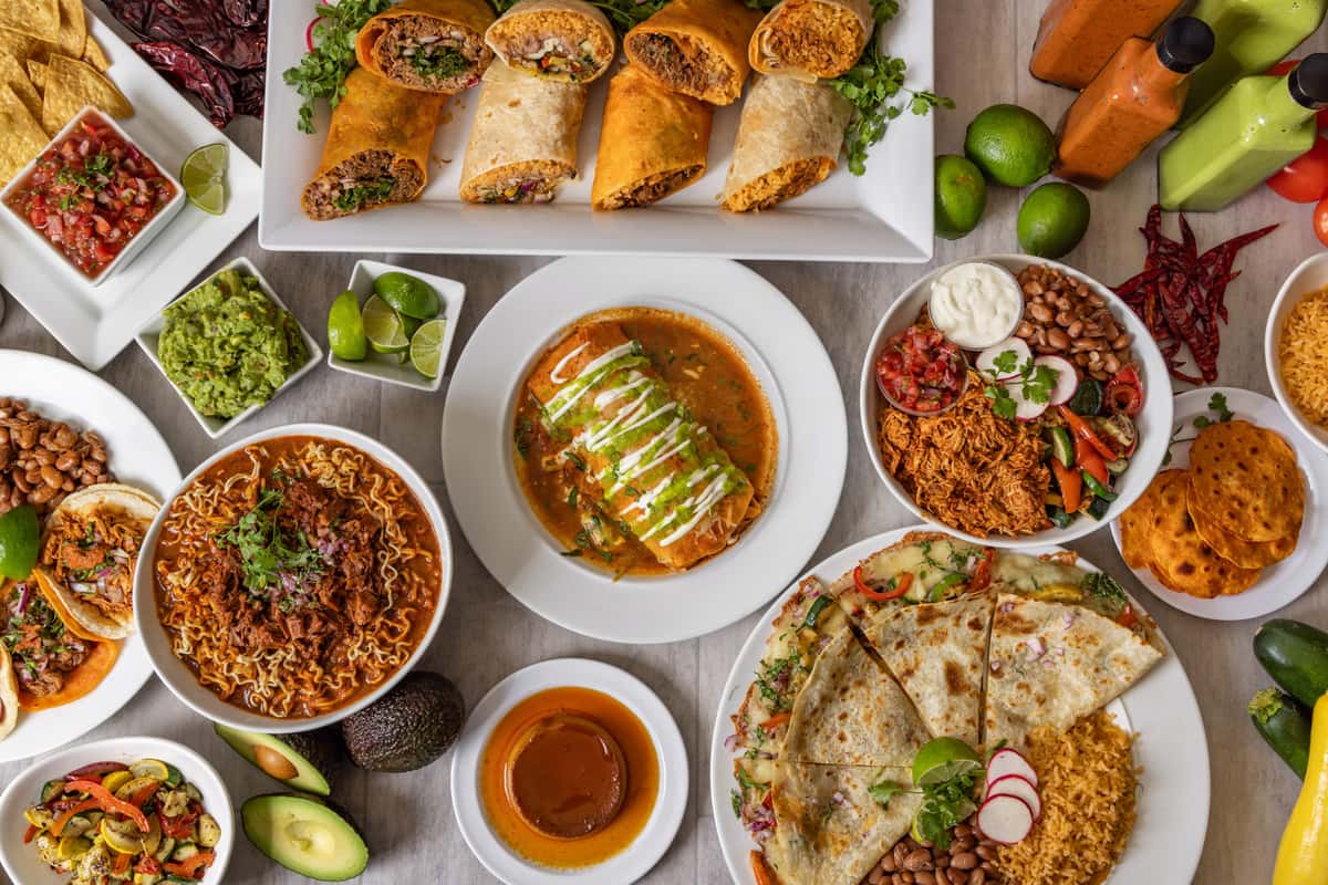 Multiple mexican dishes