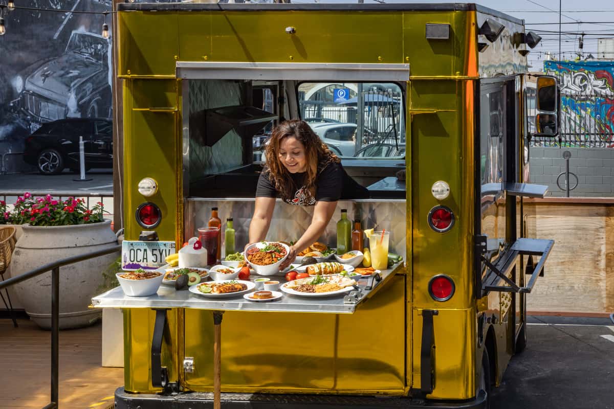 Person working on a food truck