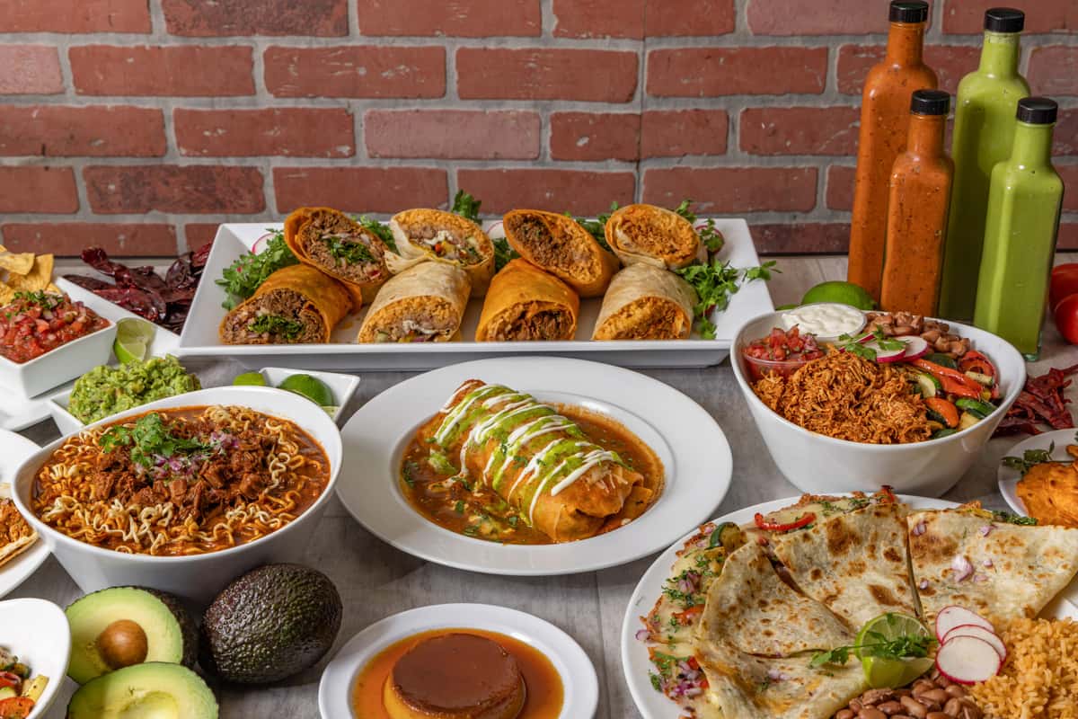 Multiple mexican dishes