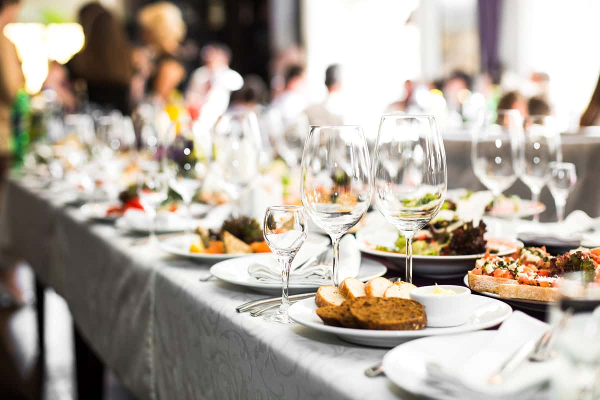sparkling glassware on the table