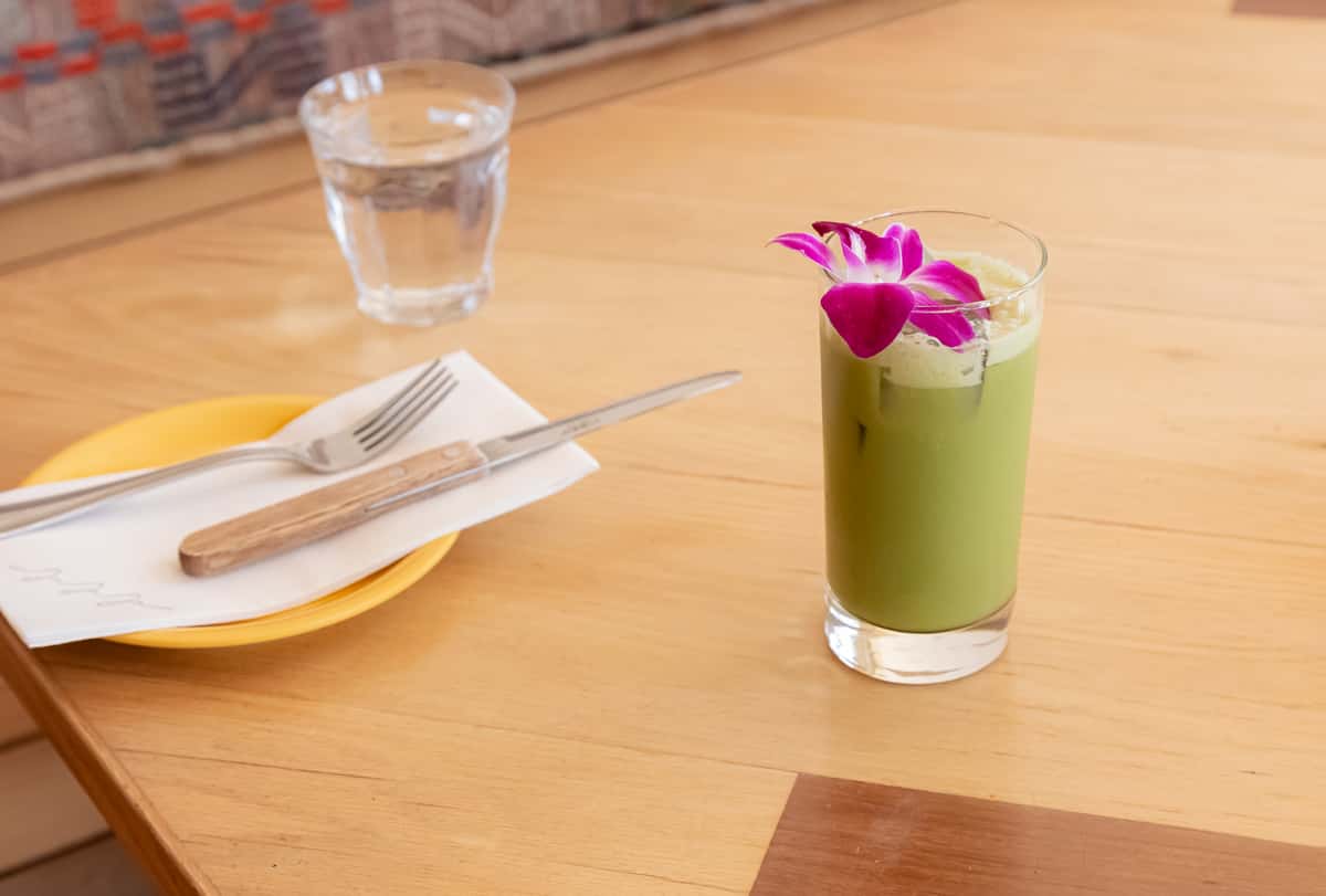 matcha, coco lopez, lemon
