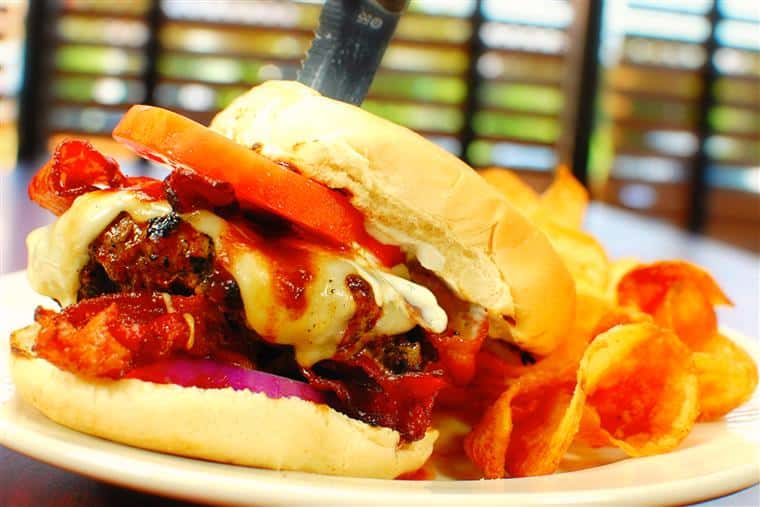 Burger on a plate